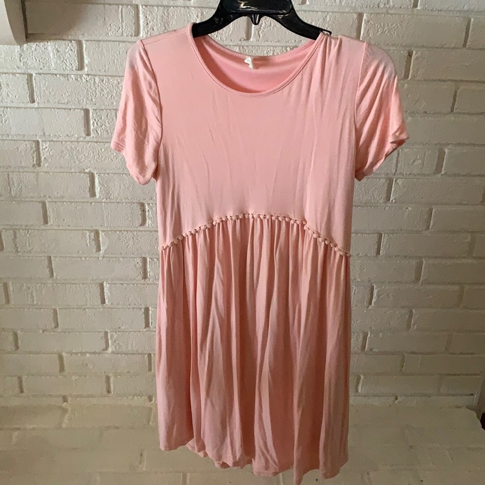 Pink blush pink maternity dress